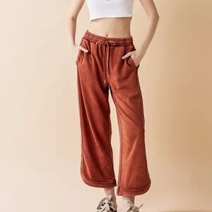 New Noflik Sweatpants Rust Orange Sz M